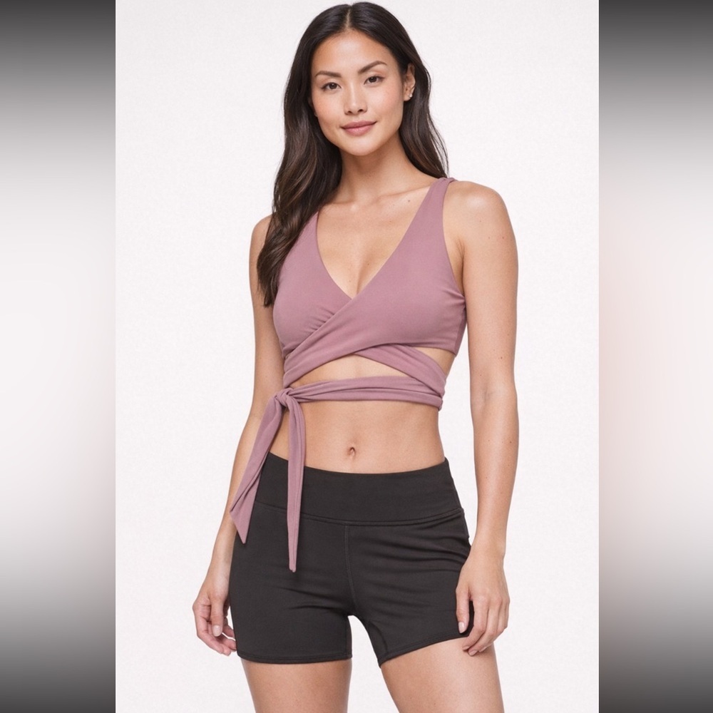 Lululemon Still Your Mind Wrap Bra Mauve Pink SZ 12 NWT Yoga Pilates Athleisure